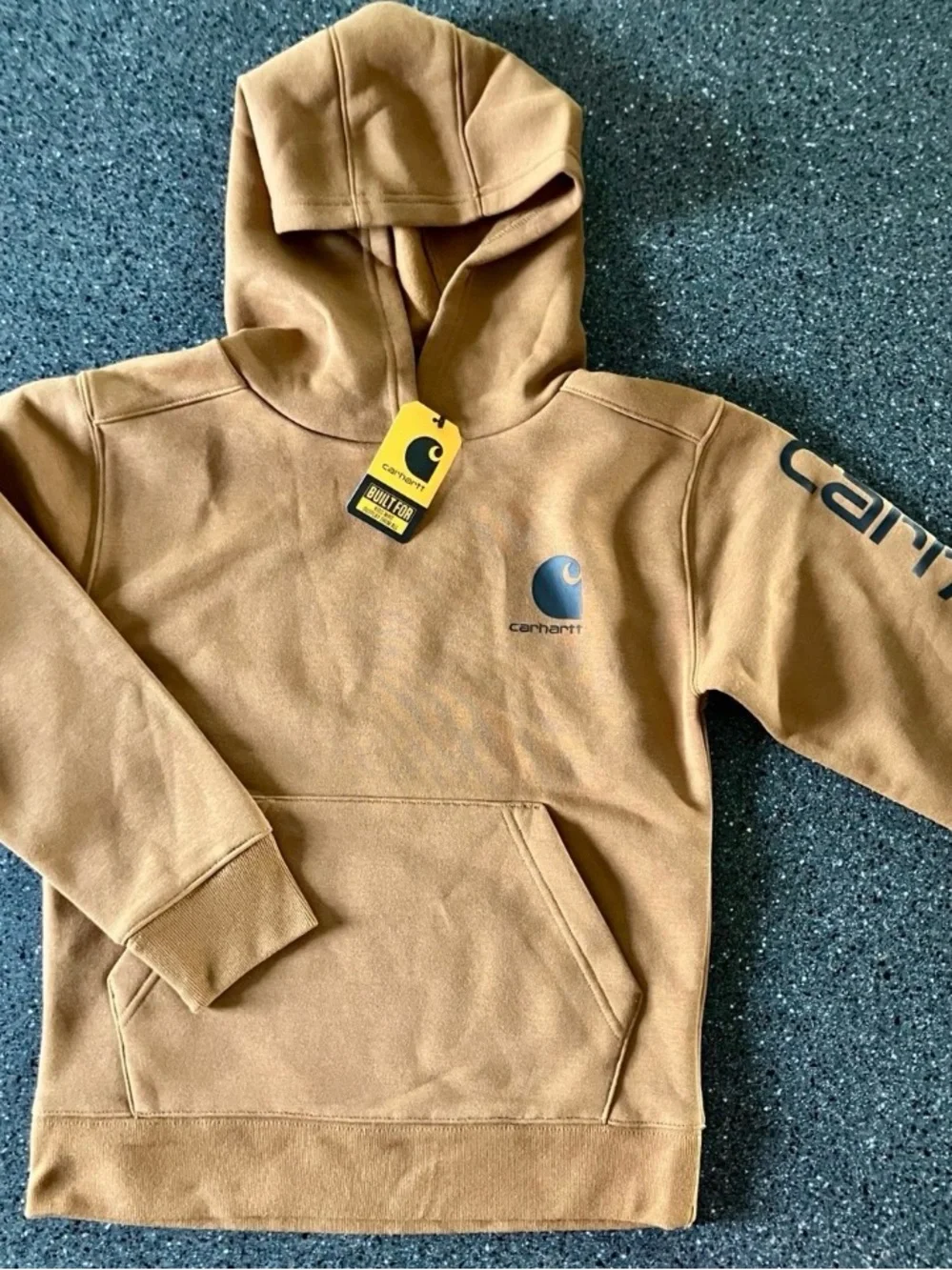 Carhartt Tan/Brown Logo Hooded Sweatshirt